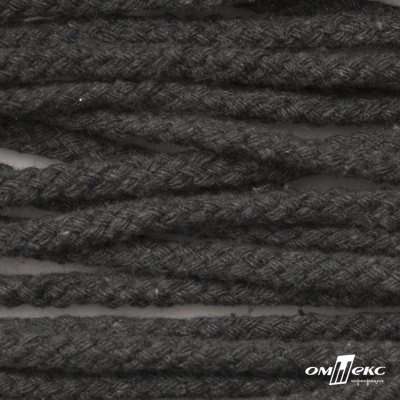 Шнур плетеный d-6 мм круглый, 70% хлопок 30% полиэстер, уп.90+/-1 м, цв.1088-т.серый - купить в Великих Луках. Цена: 588 руб.