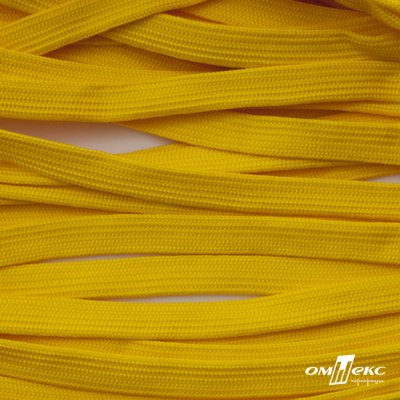 Шнур плетеный (плоский) d-12 мм, (уп.90+/-1м), 100% полиэстер, цв.269 - жёлтый - купить в Великих Луках. Цена: 8.62 руб.