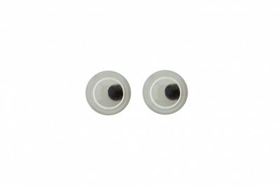Глазки для игрушек, круглые, с бегающими зрачками, 4 мм/упак.100+/-5 шт, цв. -черно-белые - купить в Великих Луках. Цена: 25.40 руб.