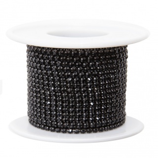 Цепь со стразами SS6 (упак 10 ярд) цв BLACK (1)