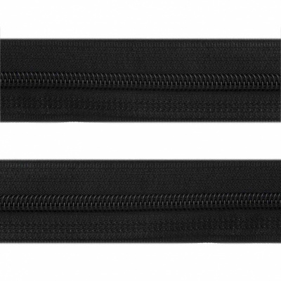 Рулонная молния с покрытием PVC спираль тип 3 (упак.270м) -черная с полосой СВО - купить в Великих Луках. Цена: 12.74 руб.