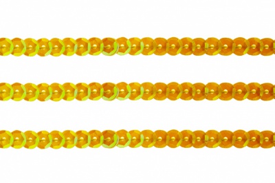 Пайетки "ОмТекс" на нитях, CREAM, 6 мм С / упак.73+/-1м, цв. 92 - золото - купить в Великих Луках. Цена: 484.77 руб.