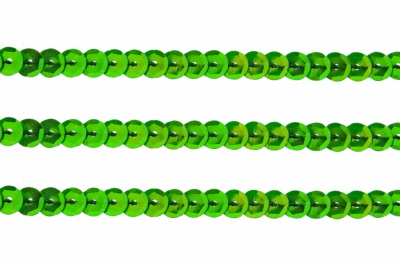 Пайетки "ОмТекс" на нитях, CREAM, 6 мм С / упак.73+/-1м, цв. 94 - зеленый - купить в Великих Луках. Цена: 297.48 руб.