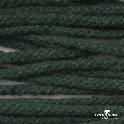 Шнур плетеный d-6 мм, 70% хлопок 30% полиэстер, уп.90+/-1 м, цв.1083-тём.зелёный - купить в Великих Луках. Цена: 594 руб.