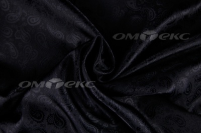 Ткань подкладочная жаккард Р14098, чёрный, 85 г/м2, шир. 150 см, 230T - купить в Великих Луках. Цена 166.45 руб.
