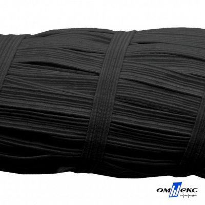 Резиновые нити с текстильным покрытием, шир. 6 мм (55 м/уп), цв.-черный - купить в Великих Луках. Цена: 210.75 руб.