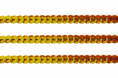 Пайетки "ОмТекс" на нитях, CREAM, 6 мм С / упак.73+/-1м, цв. 88 - оранжевый - купить в Великих Луках. Цена: 300.55 руб.