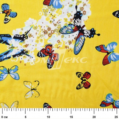 Плательная ткань "Софи" 7.2, 75 гр/м2, шир.150 см, принт бабочки - купить в Великих Луках. Цена 241.49 руб.