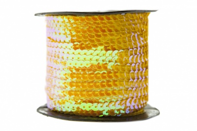 Пайетки "ОмТекс" на нитях, CREAM, 6 мм С / упак.73+/-1м, цв. 92 - золото - купить в Великих Луках. Цена: 484.77 руб.