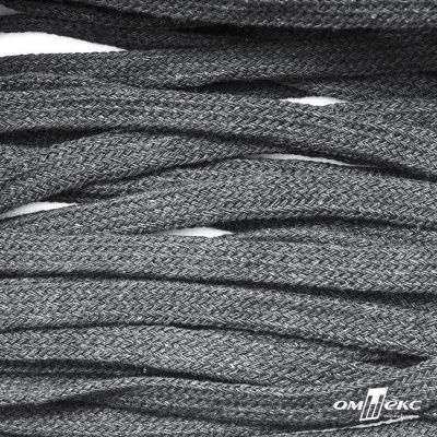 Шнур плетеный d-8 мм плоский, 70% хлопок 30% полиэстер, уп.85+/-1 м, цв.1027-серый - купить в Великих Луках. Цена: 735 руб.
