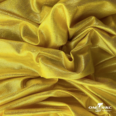 Трикотажное полотно голограмма, шир.140 см, #602 -жёлтый/жёлтый - купить в Великих Луках. Цена 385.88 руб.