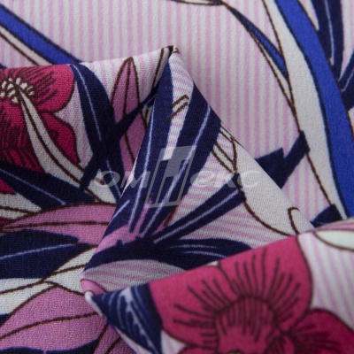 Плательная ткань "Фламенко" 18.1, 80 гр/м2, шир.150 см, принт растительный - купить в Великих Луках. Цена 239.03 руб.