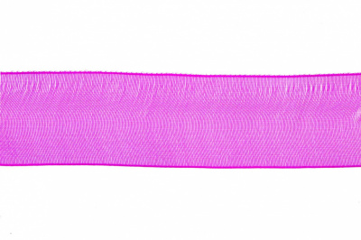 Лента органза 1015, шир. 10 мм/уп. 22,8+/-0,5 м, цвет ярк.розовый - купить в Великих Луках. Цена: 38.39 руб.
