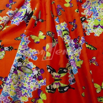 Плательная ткань "Софи" 7.1, 75 гр/м2, шир.150 см, принт бабочки - купить в Великих Луках. Цена 241.49 руб.