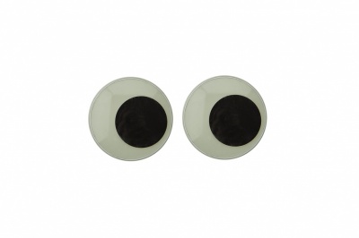 Глазки для игрушек, круглые, с бегающими зрачками, 15 мм/упак.50+/-2 шт, цв. -черно-белые - купить в Великих Луках. Цена: 46.92 руб.