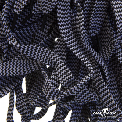 Шнурки #107-07, плоские 130 см, двухцветные цв.серый/чёрный - купить в Великих Луках. Цена: 23.03 руб.