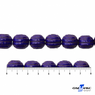0309-Бусины деревянные "ОмТекс", 16 мм, упак.50+/-3шт, цв.018-фиолет - купить в Великих Луках. Цена: 62.22 руб.