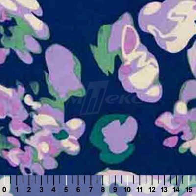Штапель принт (100% вискоза) D4,C3, 110 гр/м2, шир.140см, принт цветы/василёк - купить в Великих Луках. Цена 343 руб.
