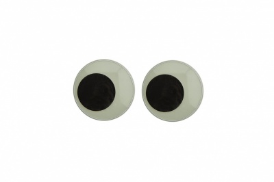 Глазки для игрушек, круглые, с бегающими зрачками, 12 мм/упак.50+/-2 шт, цв. -черно-белые - купить в Великих Луках. Цена: 38.71 руб.