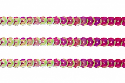 Пайетки "ОмТекс" на нитях, CREAM, 6 мм С / упак.73+/-1м, цв. 89 - розовый - купить в Великих Луках. Цена: 468.37 руб.