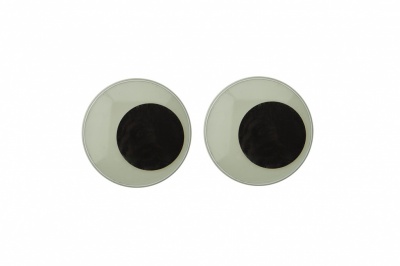 Глазки для игрушек, круглые, с бегающими зрачками, 24 мм/упак.20+/-2 шт, цв. -черно-белые - купить в Великих Луках. Цена: 44.44 руб.