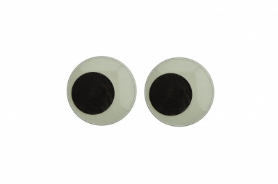 Глазки для игрушек, круглые, с бегающими зрачками, 18 мм/упак.50+/-2 шт, цв. -черно-белые - купить в Великих Луках. Цена: 41.81 руб.