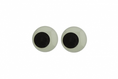 Глазки для игрушек, круглые, с ресничками, 10 мм/упак.50+/-2 шт, цв. -черно-белые - купить в Великих Луках. Цена: 21.24 руб.