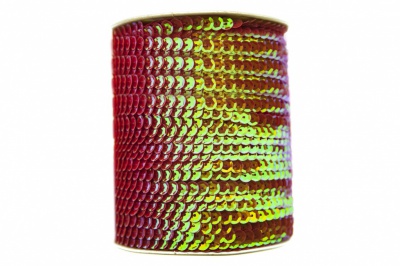 Пайетки "ОмТекс" на нитях, CREAM, 6 мм С / упак.73+/-1м, цв. 96 - красный - купить в Великих Луках. Цена: 484.77 руб.