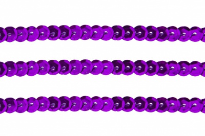 Пайетки "ОмТекс" на нитях, SILVER-BASE, 6 мм С / упак.73+/-1м, цв. 12 - фиолет - купить в Великих Луках. Цена: 300.55 руб.
